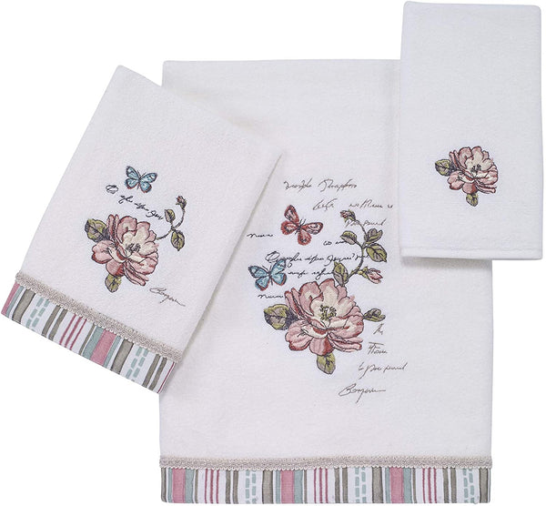 Avanti Butterfly Garden Piece Bath Towel, Hand Towel and