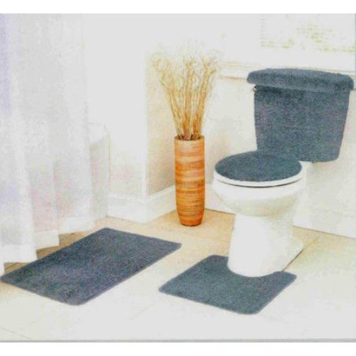 5 PIECE BATH RUG, CONTOUR, LID, TANK LID and TANK COVER SET