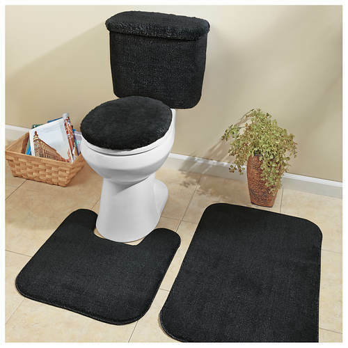 5 PIECE BATH RUG, CONTOUR, LID, TANK LID and TANK COVER SET