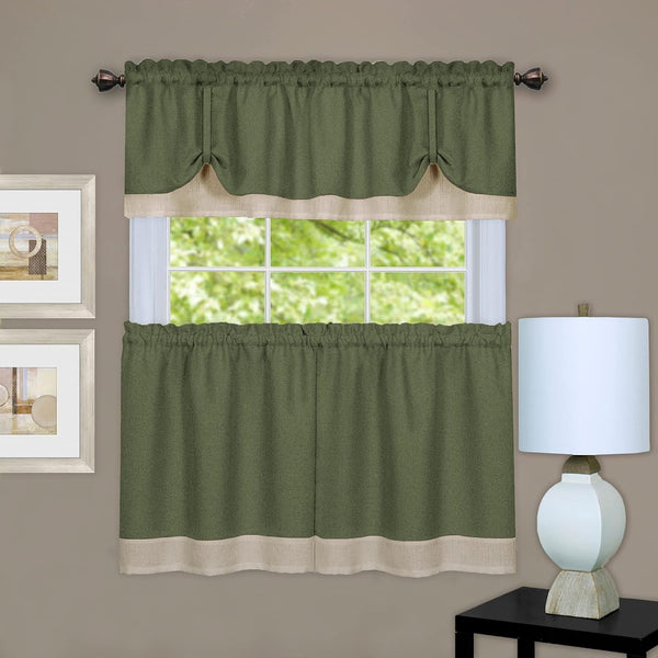 Darcy Tier Curtains and Tucked Valance Kitchen Curtain Set