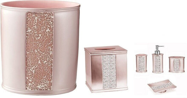 Popular Bath Sinatra Basket, Tissue, Cup, Soap Dish, Toothbrush Lotion, Blush Pink