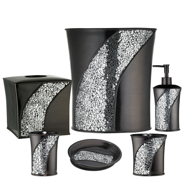 Popular Bath Sinatra Basket, Tissue, Cup, Soap Dish, Toothbrush Lotion, ORB Brown