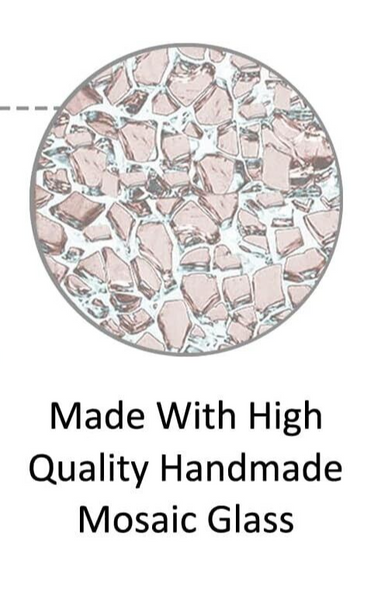 Popular Bath Sinatra 4 Piece Bathroom Set, Heavy Duty Resin Blush Pink with Cracked Ice Glitter Look