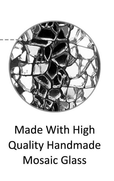 Popular Bath Sinatra 4 Piece Bathroom Set, Heavy Duty Resin Silver with Cracked Ice Glitter Look