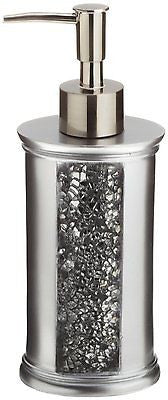 Popular Bath 5 Piece Sinatra Silver Shower Curtain and Resin Bath Accessory Set