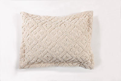 DIAMOND TUFTED CHENILLE PILLOW SHAM 100 COTTON Brown s Linens