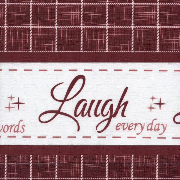 LIVE, LOVE, LAUGH KITCHEN CURTAINS AND VALANCE SET