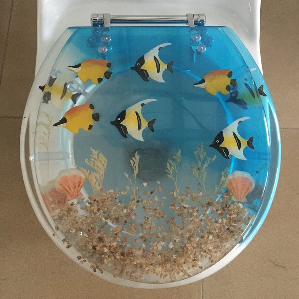 fish tank accessory toilet DANIELS BLUE AQUARIUM STANDARD ROUND CHROME HINGE TOILET SEAT – Brown's Linens and Window Coverings