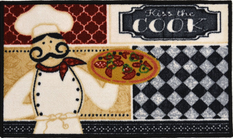 KISS THE COOK CHEF KITCHEN RUG NON SKID BACK