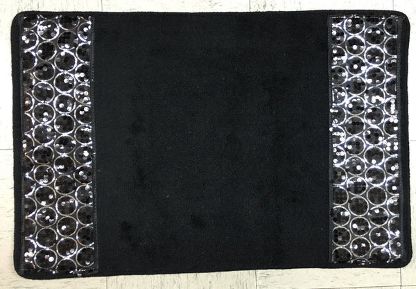Popular Bath Sinatra Bath Rug with Sequins, Black