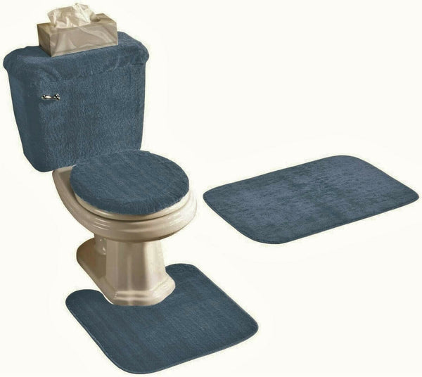 5 PIECE BATH RUG, CONTOUR, LID, TANK LID and TANK COVER SET