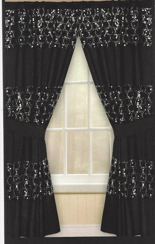 Popular Bath Sinatra Black Window Curtain