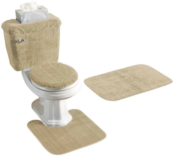5 PIECE BATH RUG, CONTOUR, LID, TANK LID and TANK COVER SET