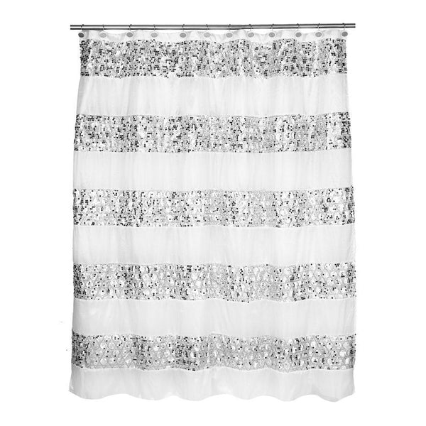 Popular Bath Sinatra Shower Curtain in Silver Popular Bath Sinatra Shower Curtain in Silver