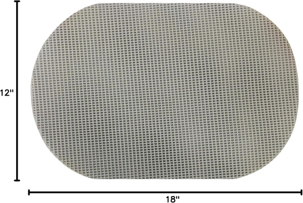 Set of 6 Waffle Weave Placemats Non Slip Oval Place Mats, Grey