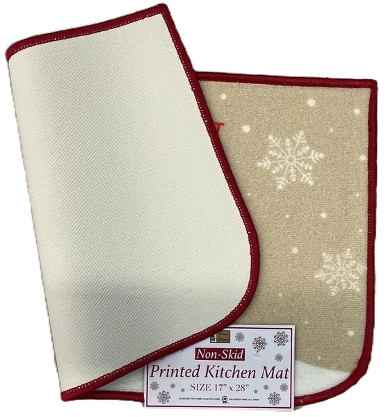 Christmas Kitchen Rug, 17" x 28" Half Moon Mat, Snowman - additional view