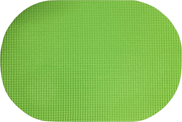 Set of 6 Waffle Weave Placemats Non Slip Oval Place Mats, Lime Green