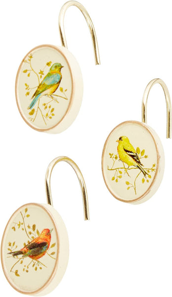 Avanti Linens Gilded Birds, Set of 12 Shower Curtain Hooks