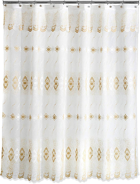 Popular Bath Arabella beige shower curtain 70 x 72 inches