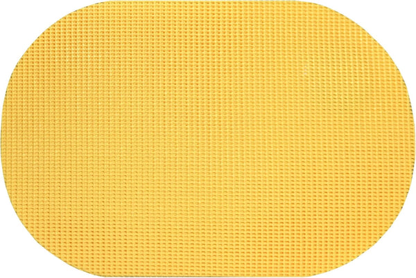 Set of 6 Waffle Weave Placemats Non Slip Oval Place Mats, Yellow