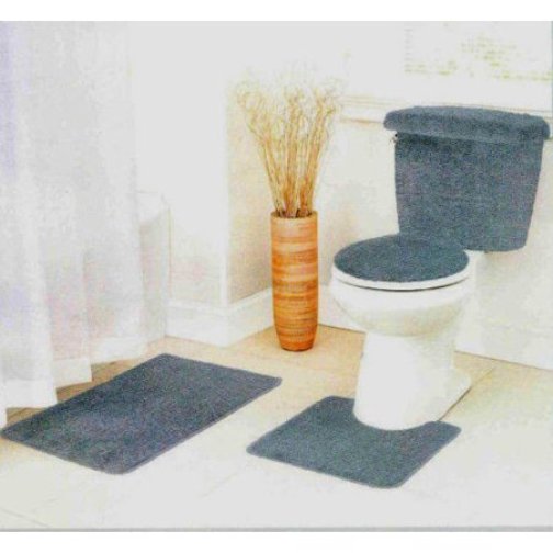 CHAPLLE Lavender Field 3 Piece Bathroom Rugs Set Bath Rug Contour Mat and  Toilet Lid Cover