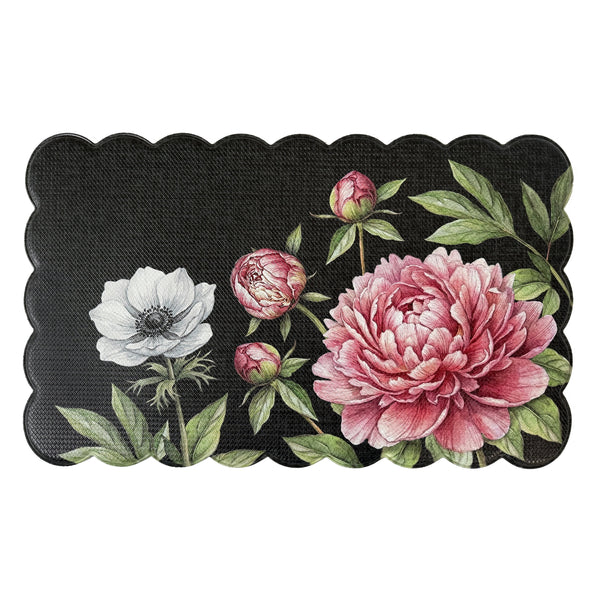 Achim Peony Black scalloped anti-fatigue mat - photo 1