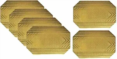 Set of 6 Gold Metallic Placemats, Mylar Place Mats