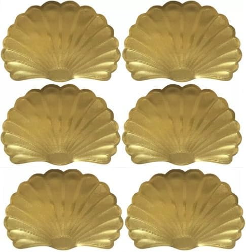 Set of 6 Gold Metallic Placemats, Mylar Place Mats