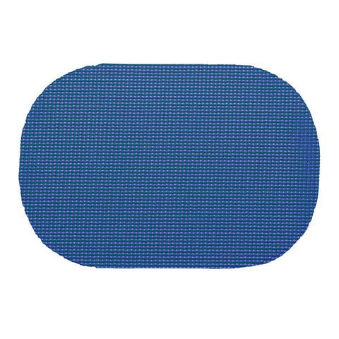 Set of 6 Waffle Weave Placemats Non Slip Oval Place Mats, Dark Blue