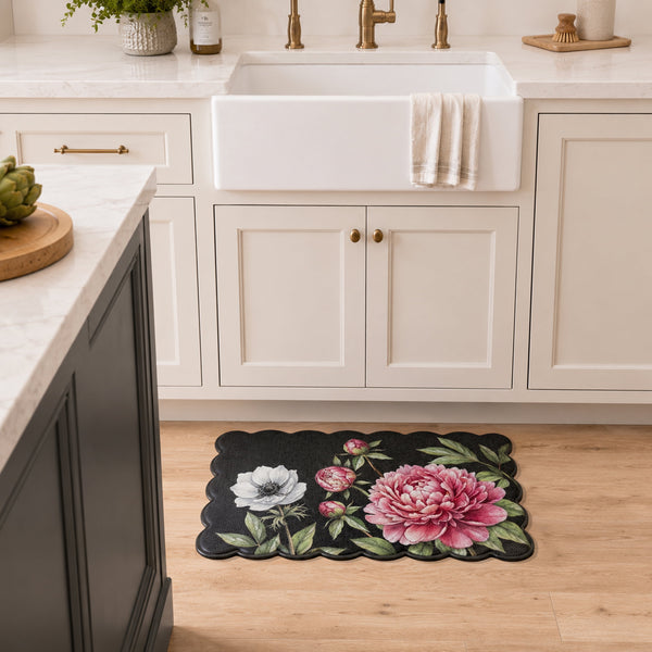 Achim Peony Black scalloped anti-fatigue mat - photo 3
