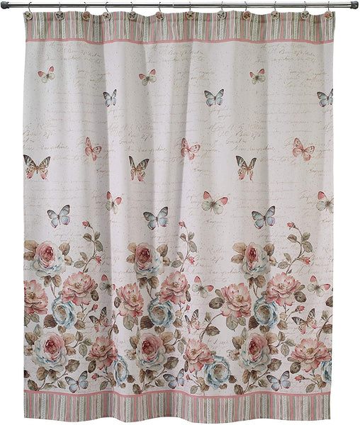Avanti Linens Butterfly Garden Shower Curtain