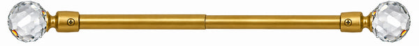 Sally Textiles Crystal Adjustable Curtain Rod – Gold, Silver or Black