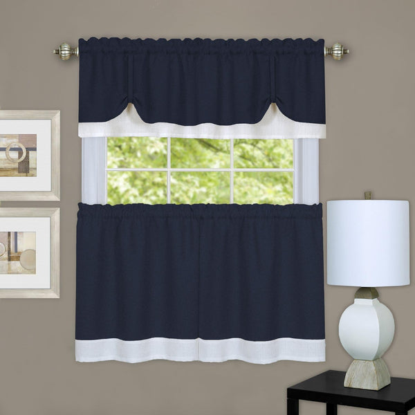 Darcy Tier Curtains and Tucked Valance Kitchen Curtain Set