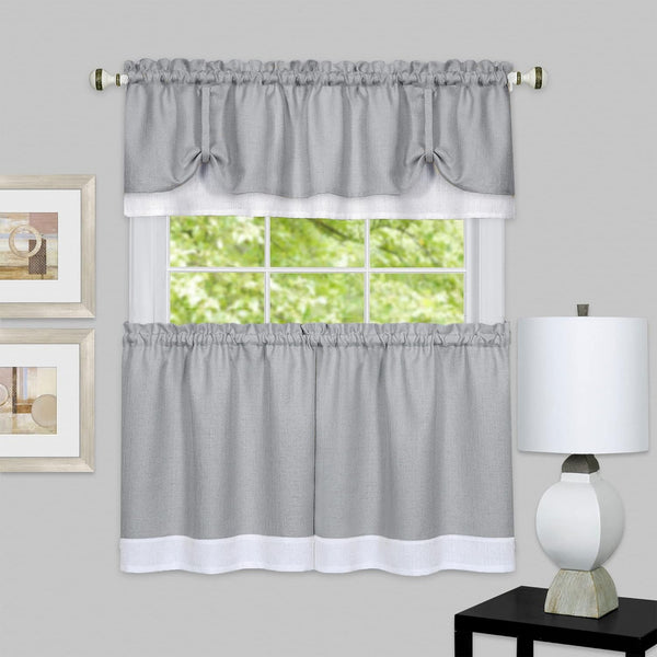 Darcy Tier Curtains and Tucked Valance Kitchen Curtain Set