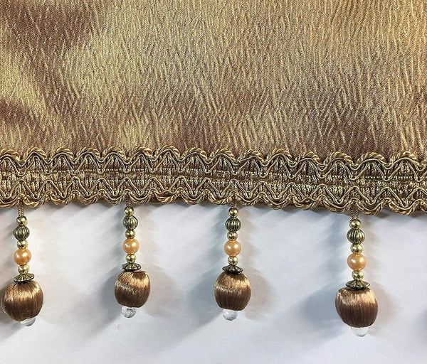 Luxury Home Textile Bridget Gold Crushed Satin Rod Pocket Light Filtering Curtains, 48 x 37 in