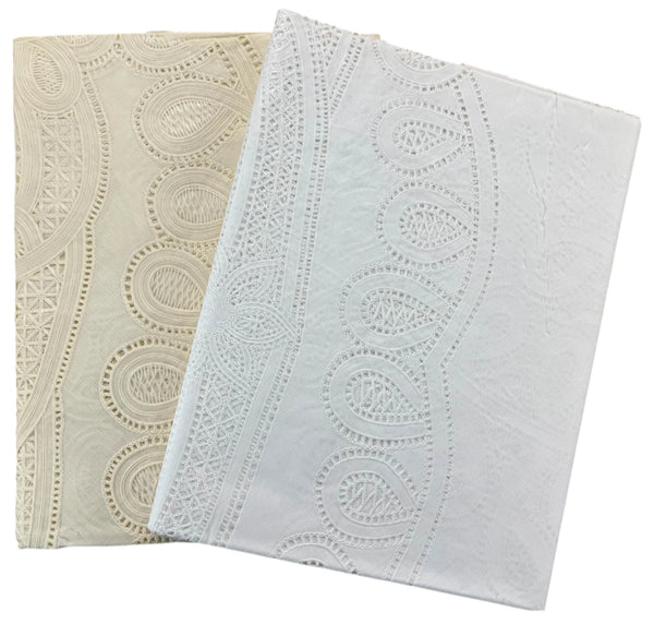 Vintage Look Crochet Lace Vinyl Tablecloth