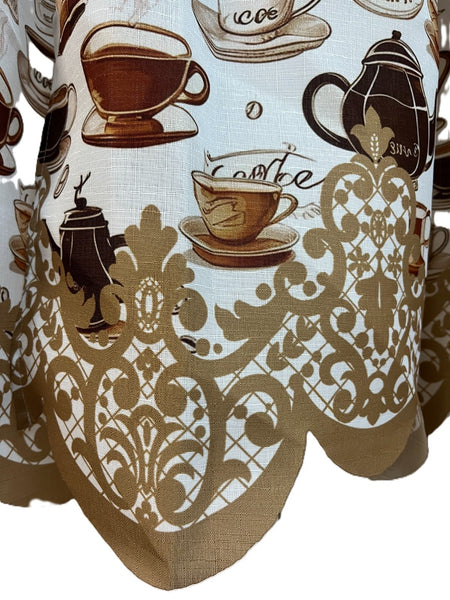 Mocha Coffee Kitchen Curtain and Swag Set – Brown and Beige - photo 4