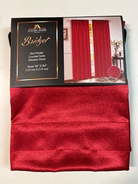Bridget Crushed Satin Curtain Panels, Set of 2, 84 Inch