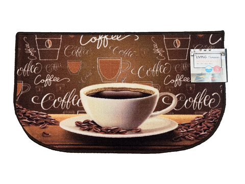 Coffee Half-Moon Kitchen Rug – Brown, 18 x 30 Inches - photo 1