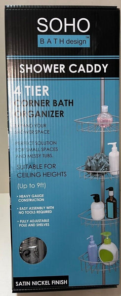 Popular Bath Soho Shower Caddy, 4 Tier Corner Bath Organizer