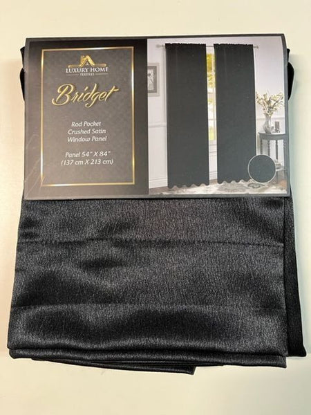 Bridget Crushed Satin Curtain Panels, Set of 2, 84 Inch