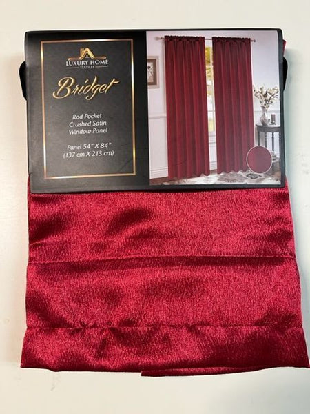 Bridget Crushed Satin Curtain Panels, Set of 2, 84 Inch
