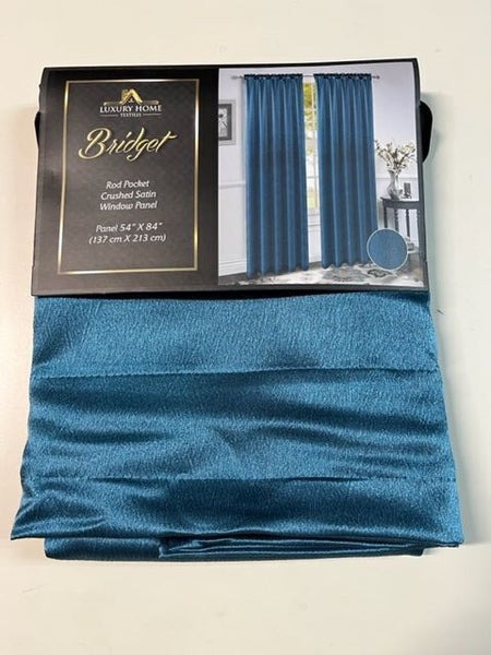 Bridget Crushed Satin Curtain Panels, Set of 2, 84 Inch