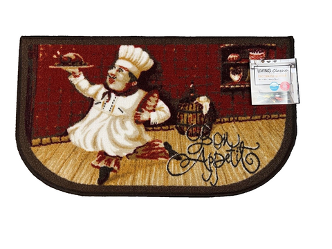 Chef Half-Moon Kitchen Rug – Earth Tones, 18 x 30 Inches - photo 1