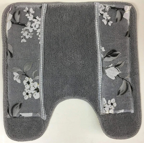 Melrose Gray Contour Toilet Rug