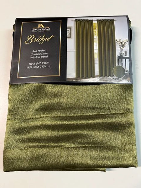 Bridget Crushed Satin Curtain Panels, Set of 2, 84 Inch