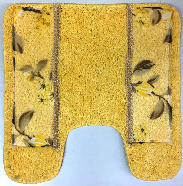 Melrose Yellow Contour Toilet Rug