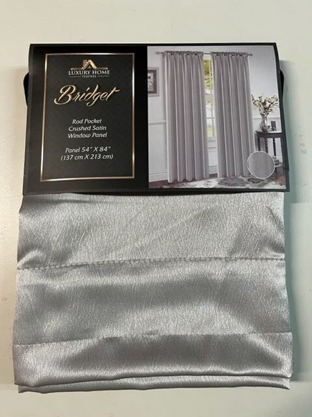 Bridget Crushed Satin Curtain Panels, Set of 2, 84 Inch