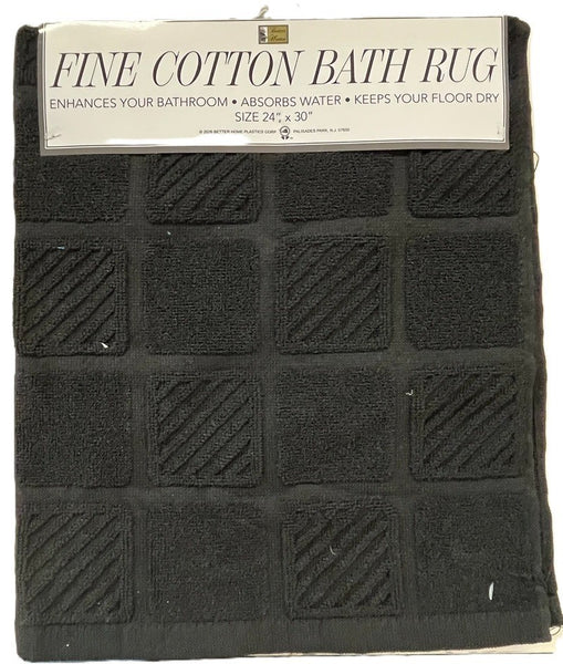 Black 100% Cotton Terry Step Out Mats, set of 2