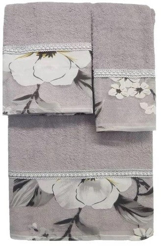 Melrose 3-piece cotton bath towel set in Gray